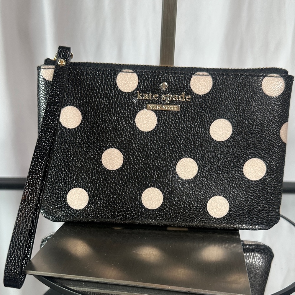 Kate Spade Black and White Polka Dot Wristlet